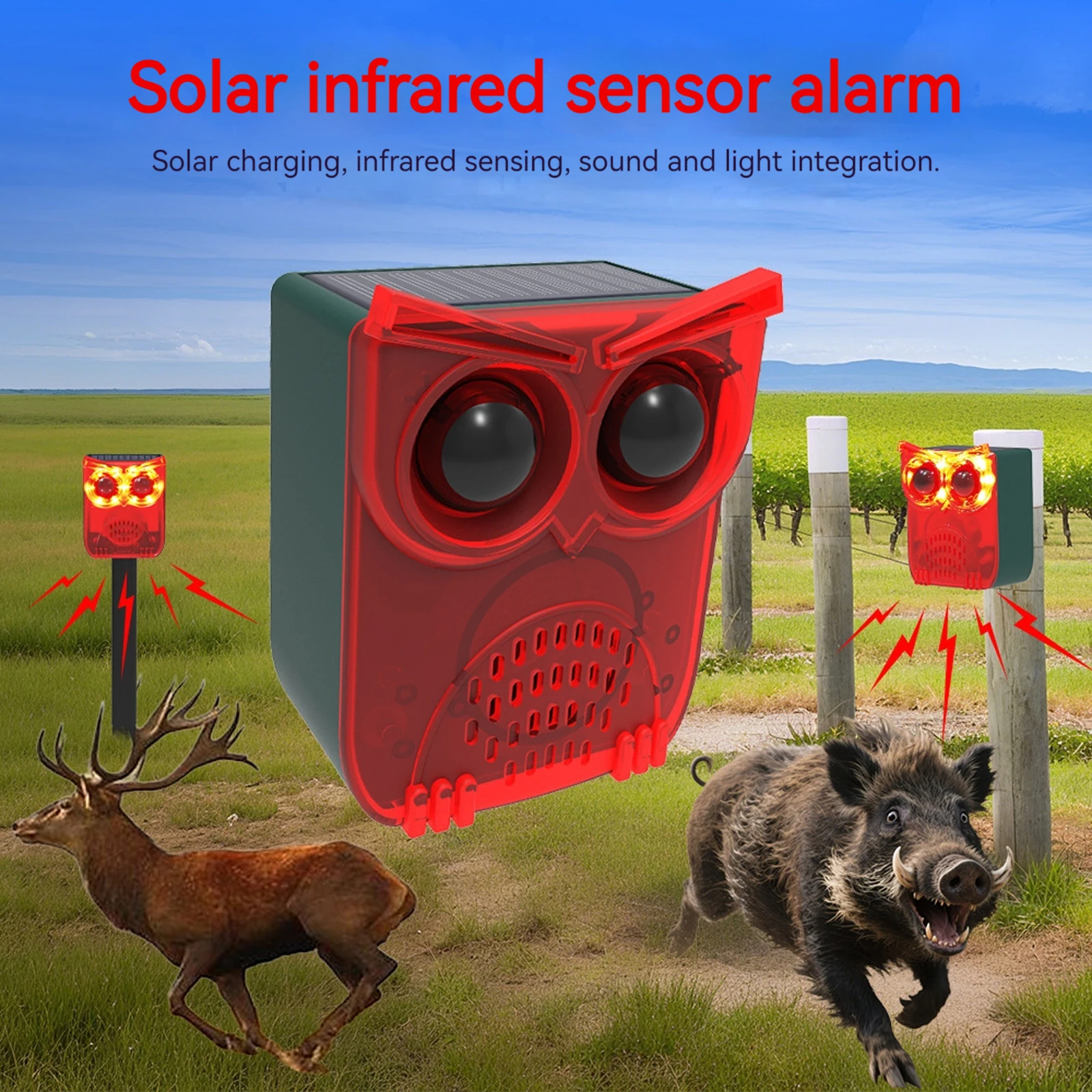 Barking Dog Alarm - Outdoor Waterproof Solar Outdoor Motion Sensor