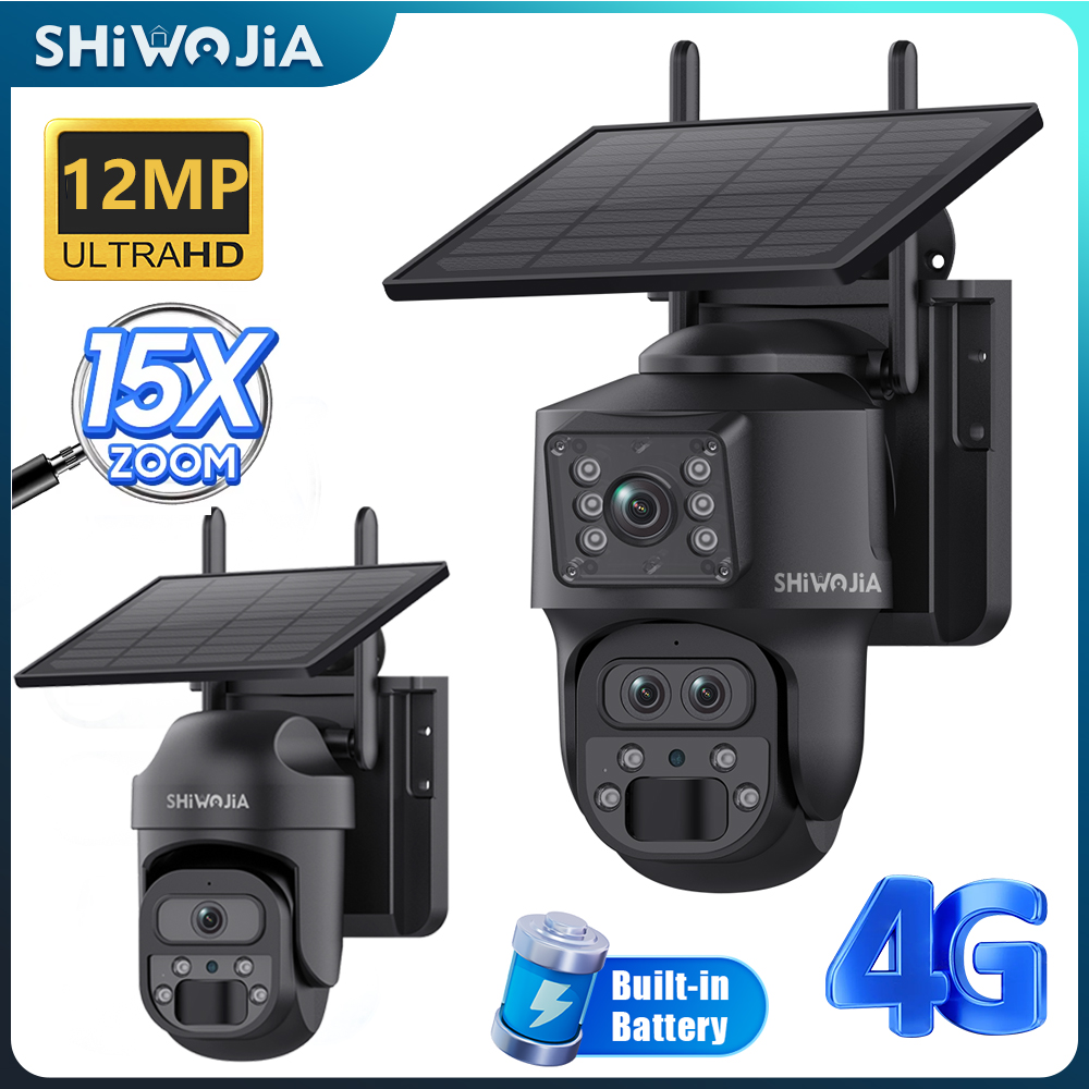 Home Security Outdoor Camera System - SHIWOJIA 15X ZOOM Solar Camera 4G