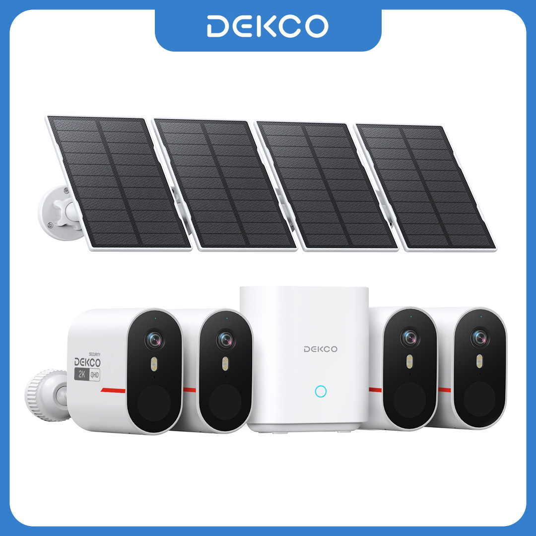 Home Security Camera System - Dekco 3MP WiFi Solar Camera System