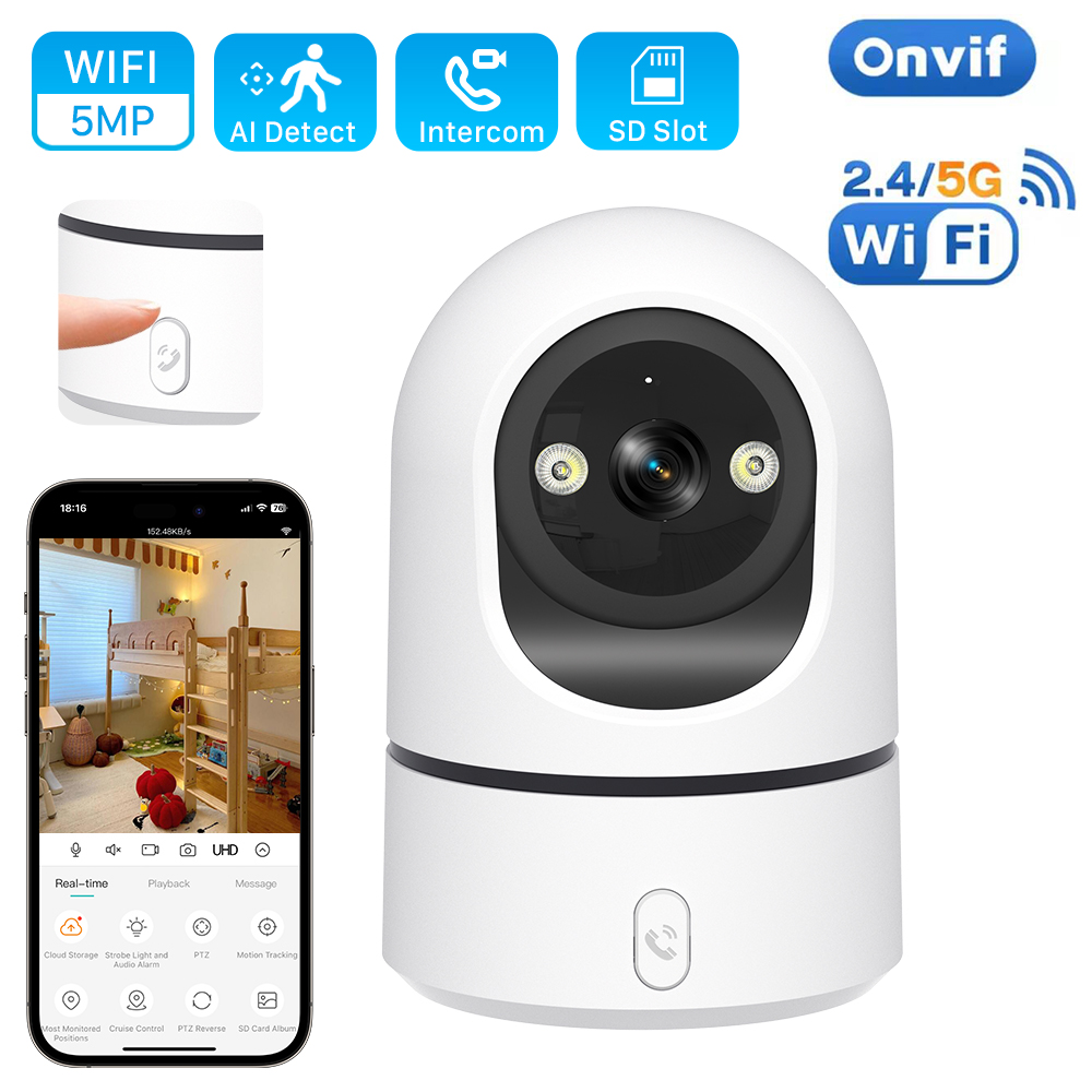 Home Security Cameras Outdoor - Smart Home 5MP IP Camera WiFi