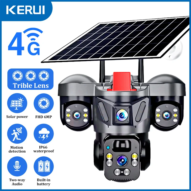Home Security Outdoor Camera System - KERUI Outdoor PTZ 6MP 4G SIM
