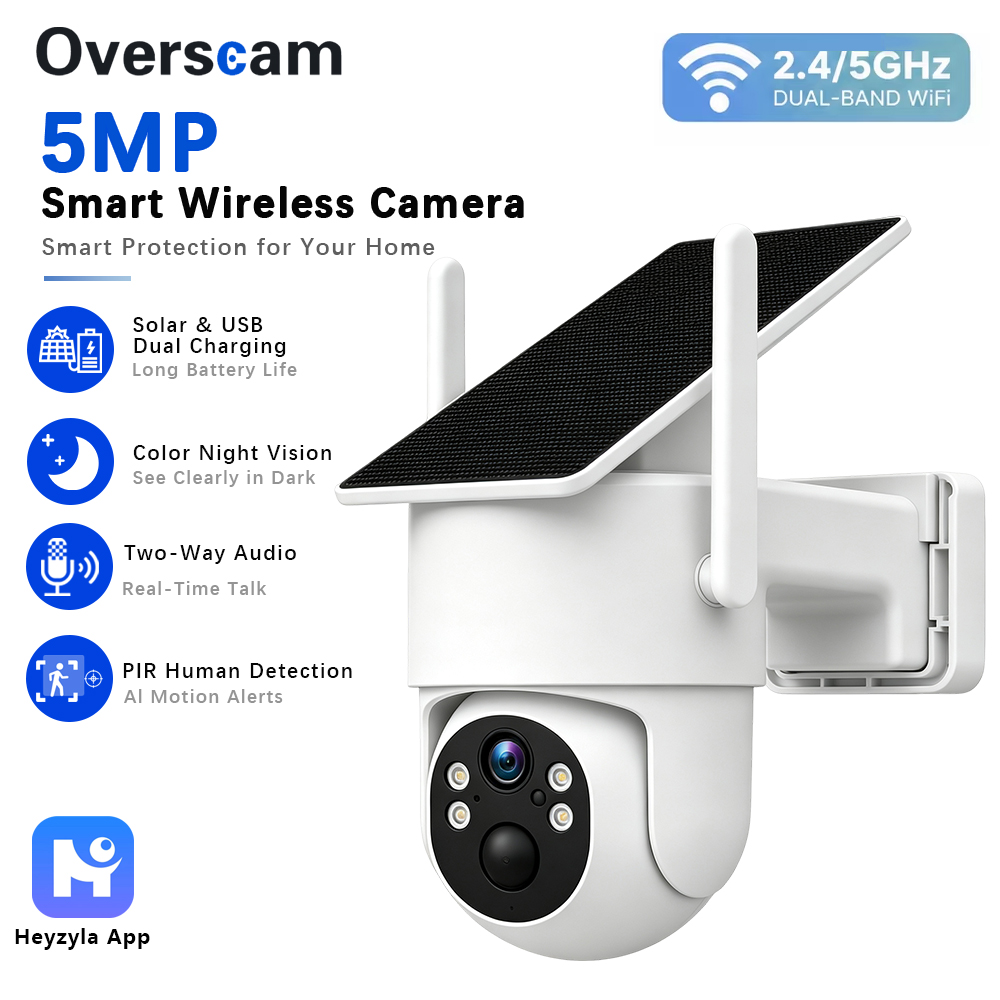 5MP Solar Powered PTZ Camera F - đánh giá và giá Home Security Outdoor Camera System
