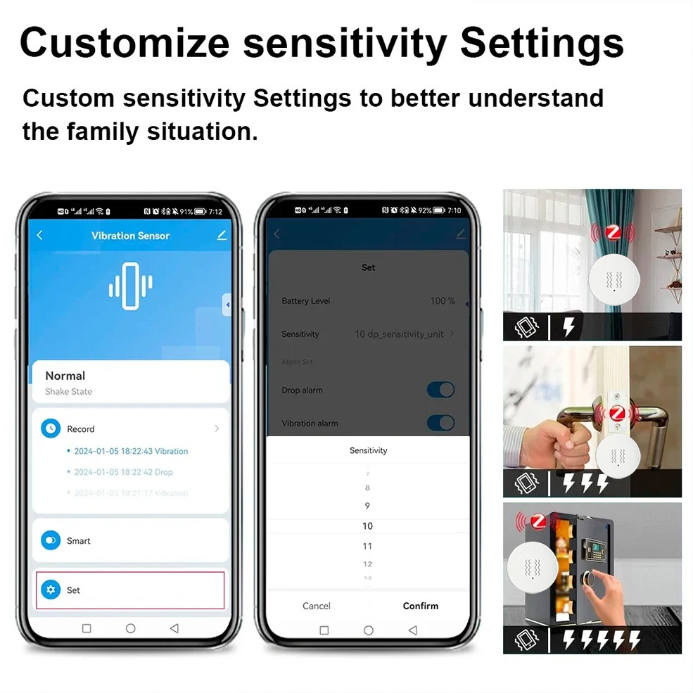 Tuya Zigbee Smart Vibration Se - đánh giá và giá Home Security App